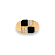 Damier Diamond & Precious Stone Square Checker Board Ring