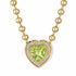 MAC Gemstone Heart & Diamond Halo Ball Chain Necklace