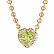 MAC Gemstone Heart & Diamond Halo Ball Chain Necklace