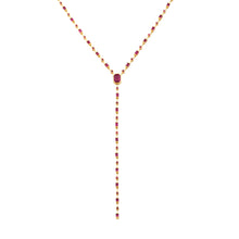 Mixed Ruby Y Station Necklace