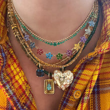 3/4 Mixed Sapphire Flower Chain Necklace