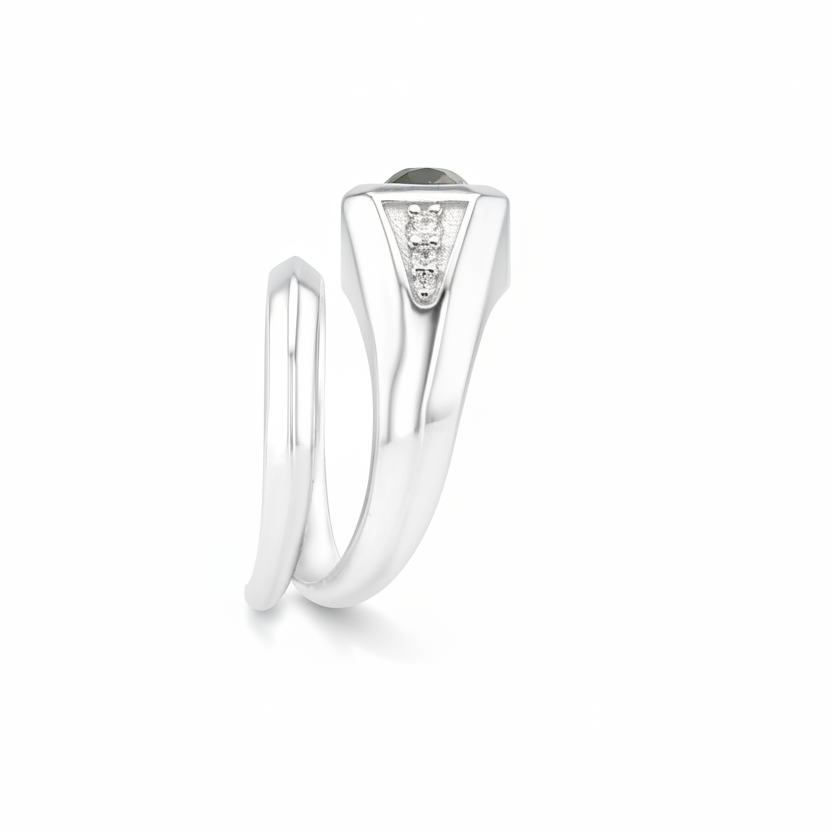 Silver Grey Spinel Wrap Ring