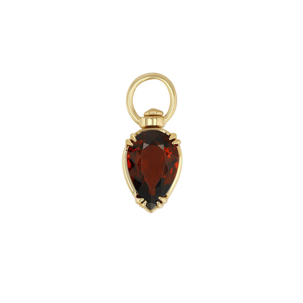 Garnet Pear Swivel Charm Pendant
