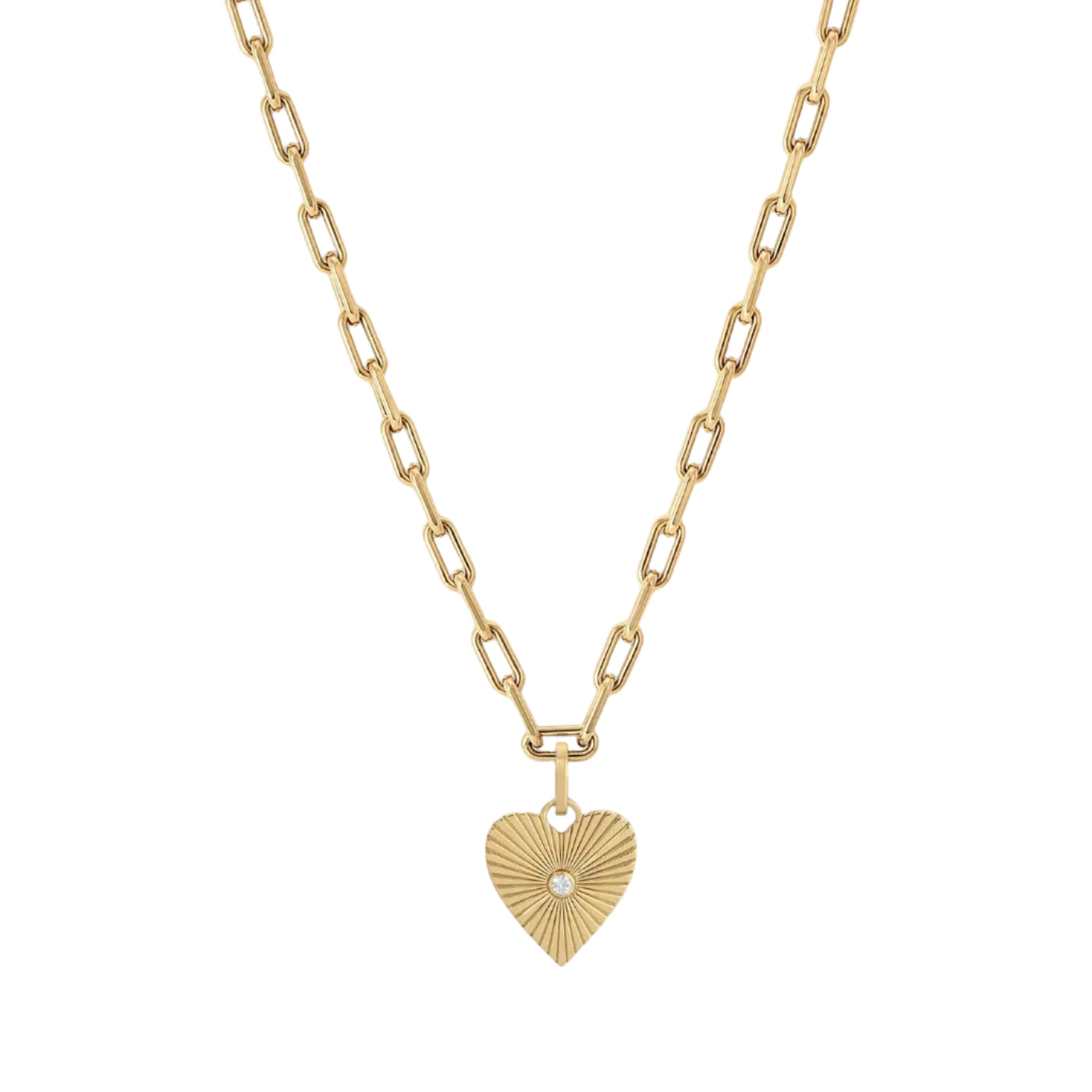 Groovy Diamond Heart Rays Hinged Charm