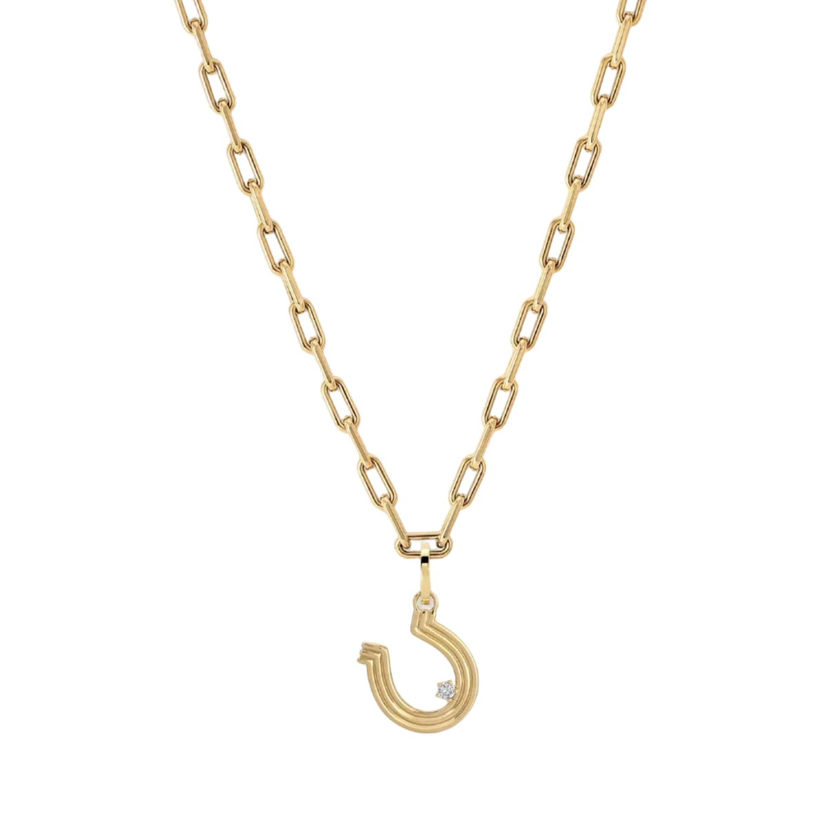 Groovy Diamond Horseshoe Hinged Charm
