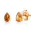 Petite Pear Orange Diamond Sprinkle Stud Earrings