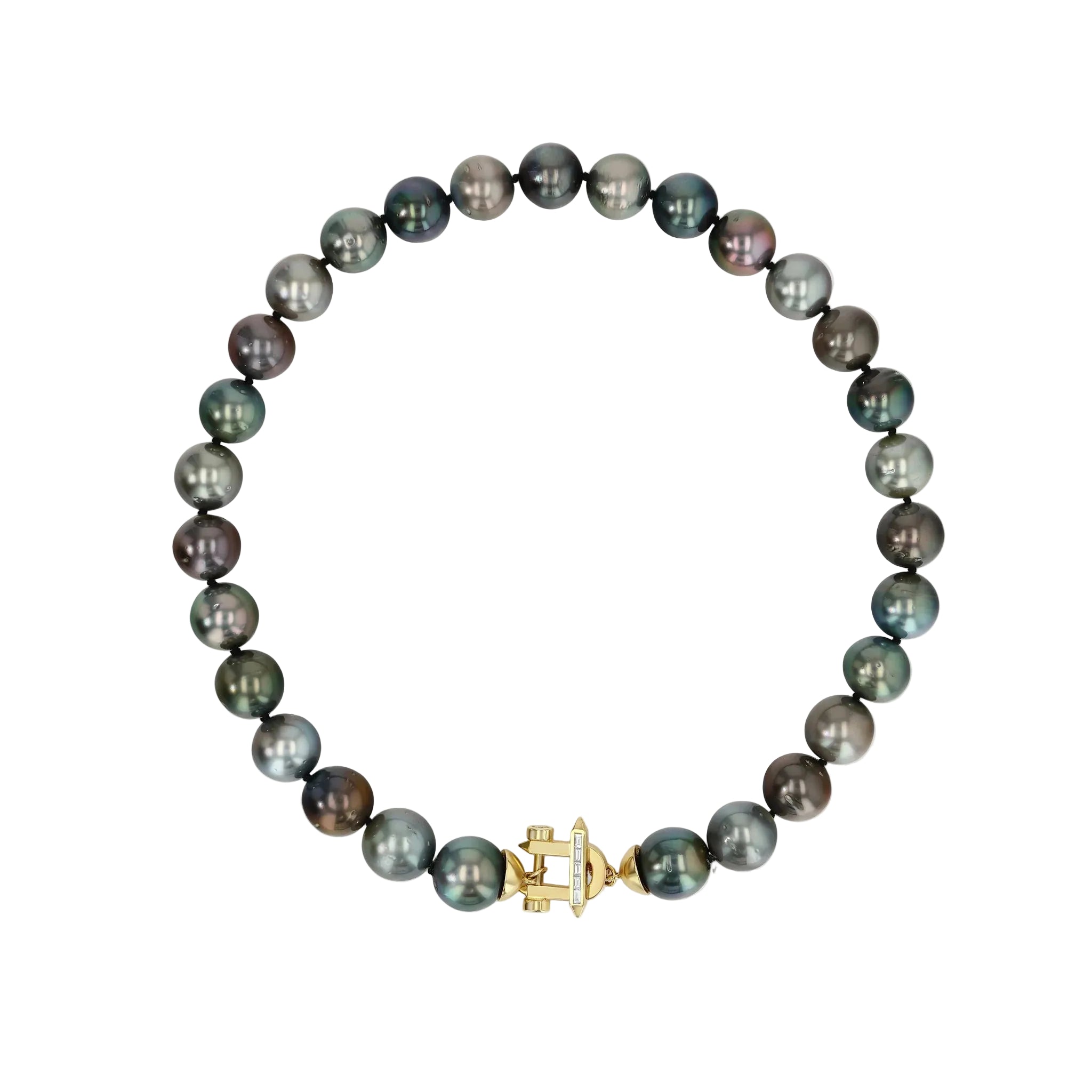 XL Tahitian Pearl & Diamond Gold Toggle Necklace