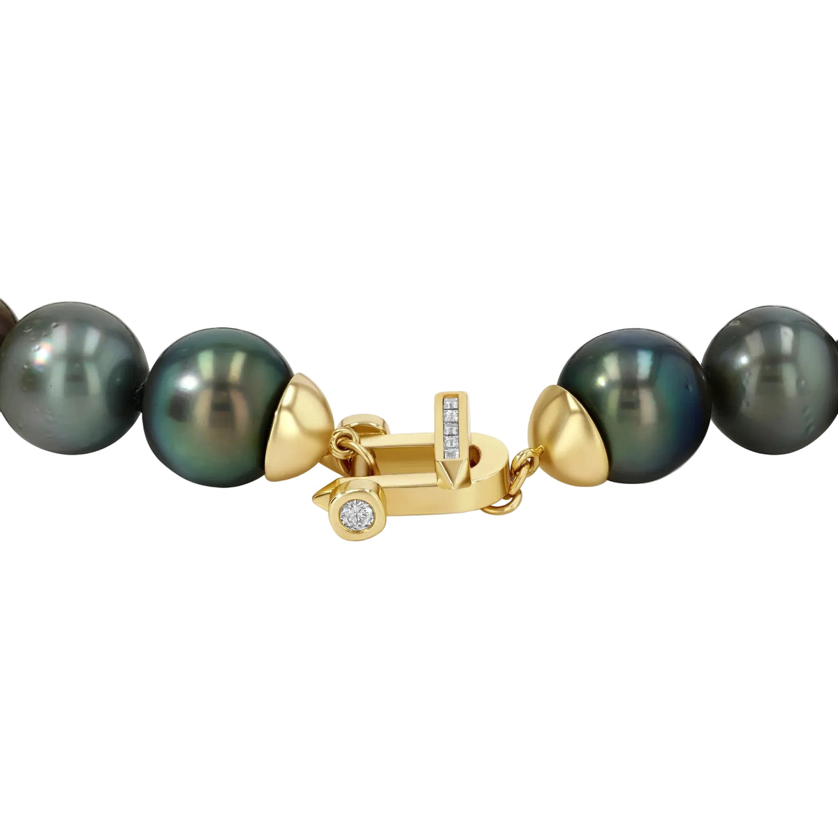 XL Tahitian Pearl & Diamond Gold Toggle Necklace