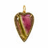  One of a Kind Watermelon Tourmaline Heart Charm with Black Diamonds
