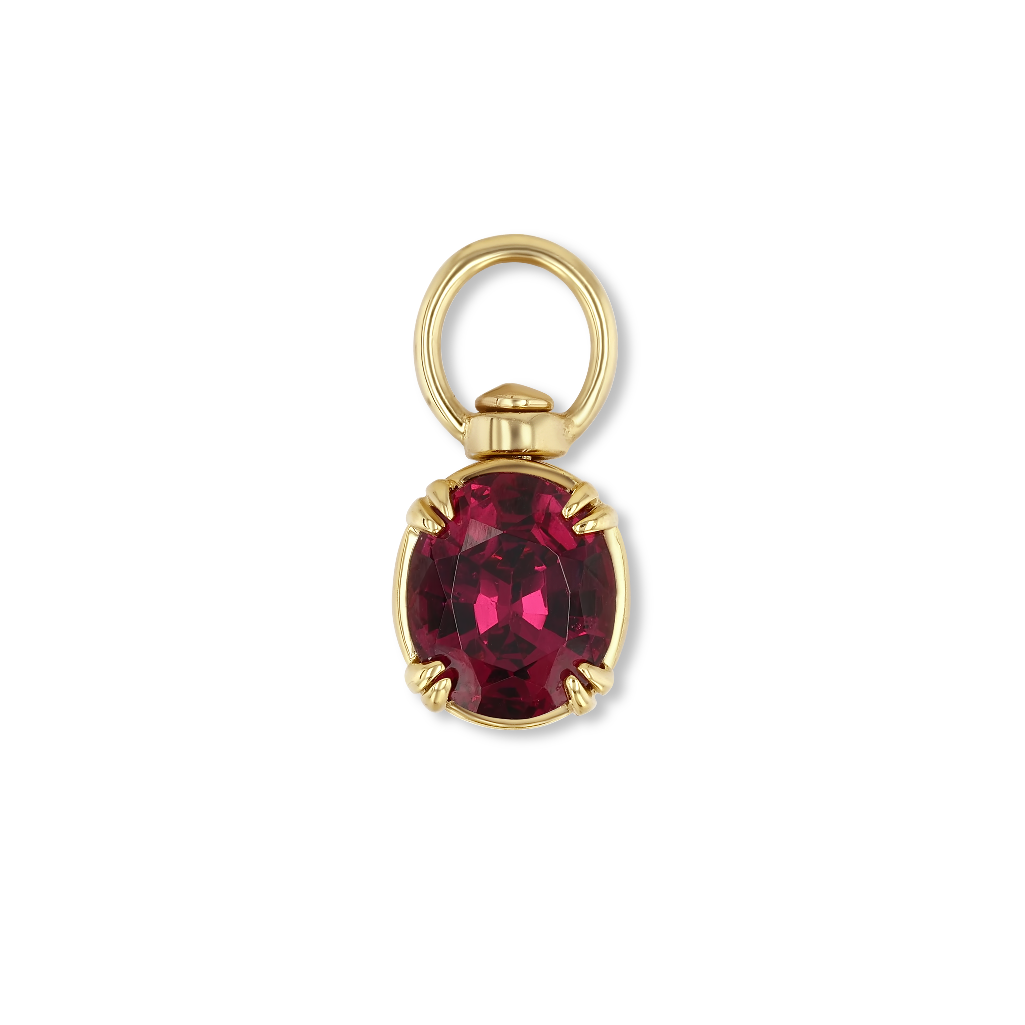 Rhodolite Garnet Cushion Swivel Charm Pendant