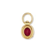 Rhodolite Garnet Cushion Swivel Charm Pendant