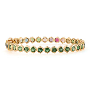 Wish On A Star Bezel Set Tourmaline Eternity Bangle Bracelet