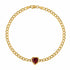 The Cooper Faceted Heart on Cuban Link Chain Bracelet