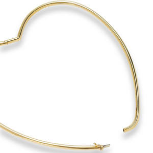 High Polish Gold Torque Heavenly Heart Collar Necklace