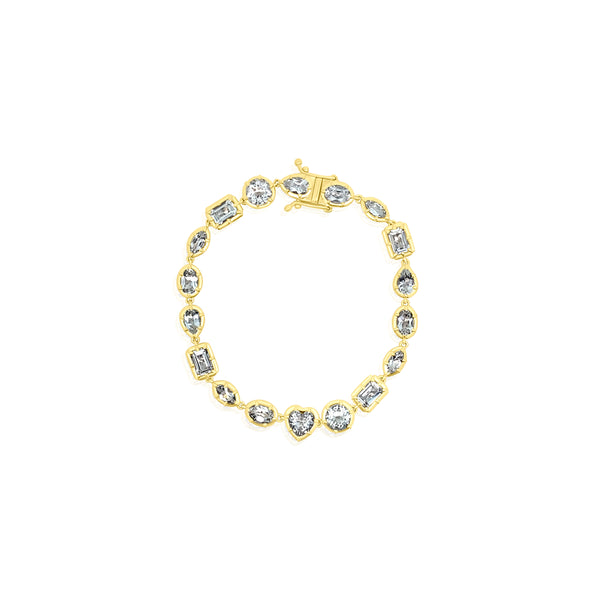 White Topaz Mixed Shape Bracelet