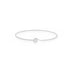 Small or Large Round Bezel Set Diamond Memory Wire Hook Bracelet