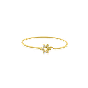 Diamond Star of David Bracelet with Hidden Hook Clasp