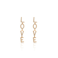 Diamond Dangle Love Earrings