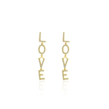 Diamond Dangle Love Earrings