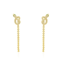 Tied Up Bezel Set Diamond Snake Drop Earrings