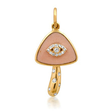 Mystic Evil Eye Diamond & Gemstone Mushroom Charm