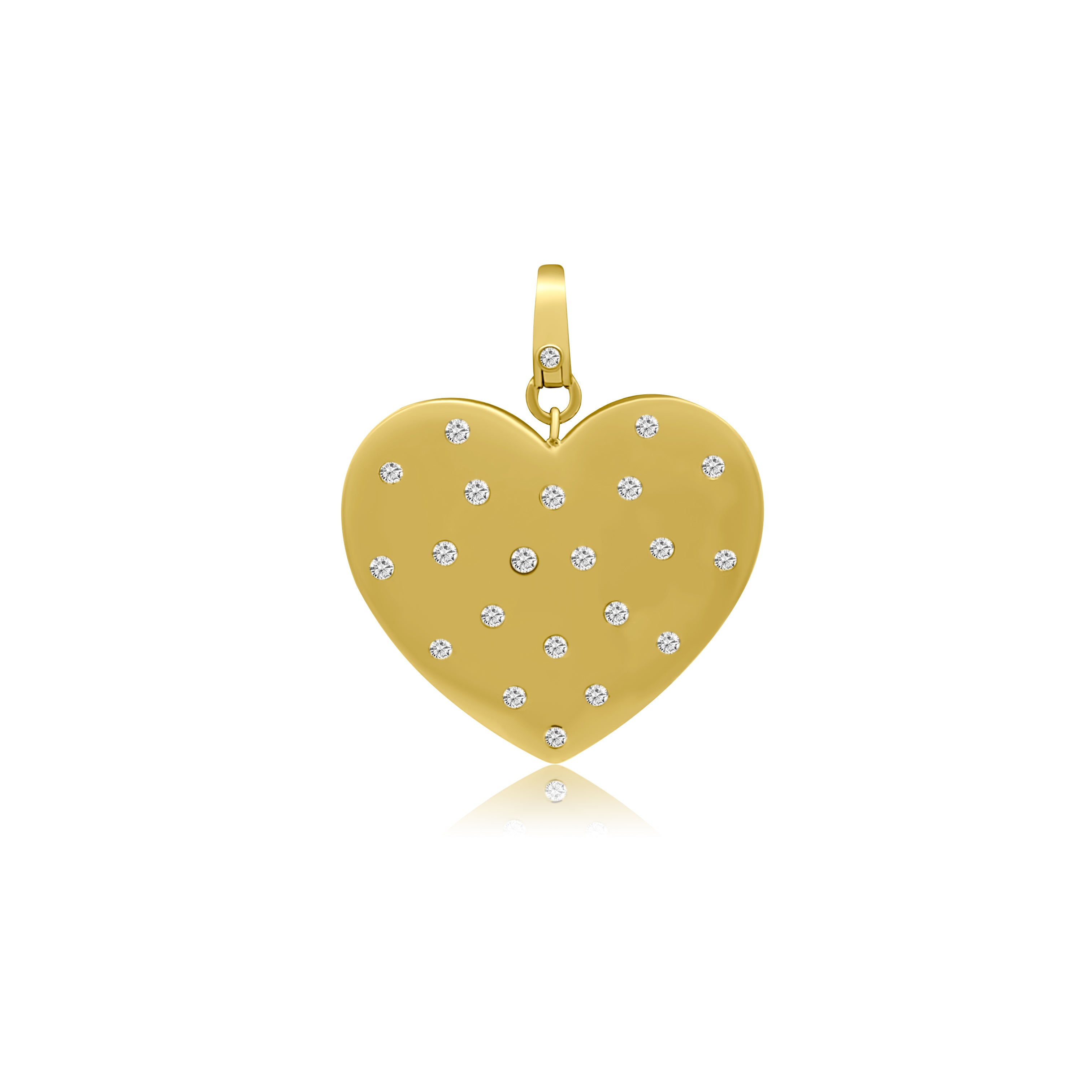 Jumbo Scattered Diamond Heart Charm