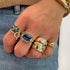 Diamond Initial Signet RingAffixed Diamond Toggle Statement Ring