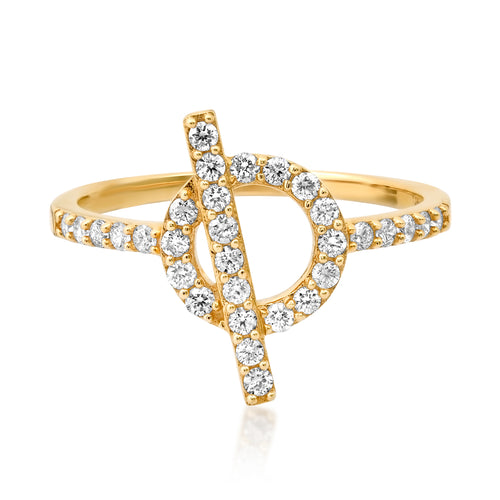 Affixed Diamond Toggle Statement Ring