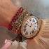 Alternating Bezel Set Diamond Heart Bracelet