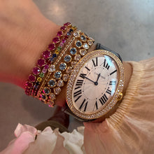 Alternating Bezel Set Diamond Heart Bracelet