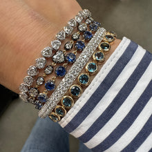 Alternating Bezel Set Diamond Heart Bracelet