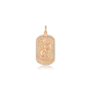Elongated Diamond Icon Astrological Zodiac Plaque Charm