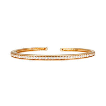 Diamond Ultra Slim Hinged Oval Cuff Bracelet