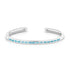 Slim Hinged Oval Cuff Bracelet with Blue Topaz Baguettes