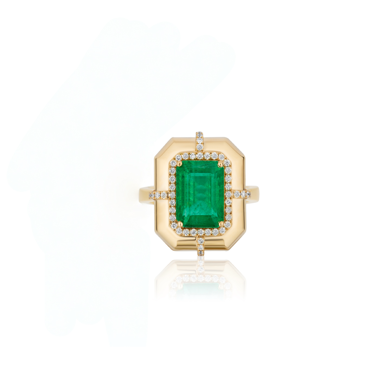 Elegant Emerald Cut Emerald & Diamond Ring