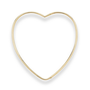 High Polish Gold Torque Heavenly Heart Collar Necklace