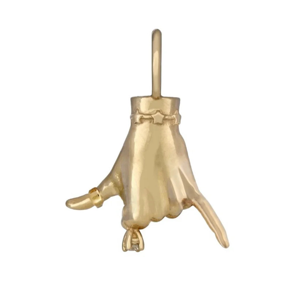 Gold Shaka Ladyfinger Charm