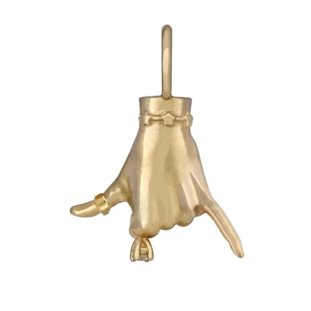 Gold Shaka Ladyfinger Charm