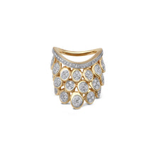 Diamond Bezel Blossom Pave or Gold Cascading Pear Statement Ring