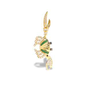Tsavorite & Pave Diamond Statement Crab Earring