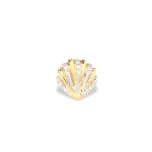 Gold & Diamond Seashell Stud Earrings
