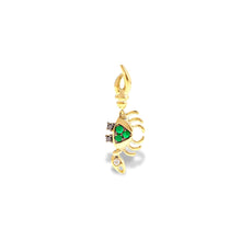 Ruby or Tsavorite Crab Earring with Black & White Diamonds