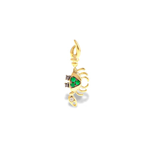 Ruby or Tsavorite Crab Earring with Black & White Diamonds