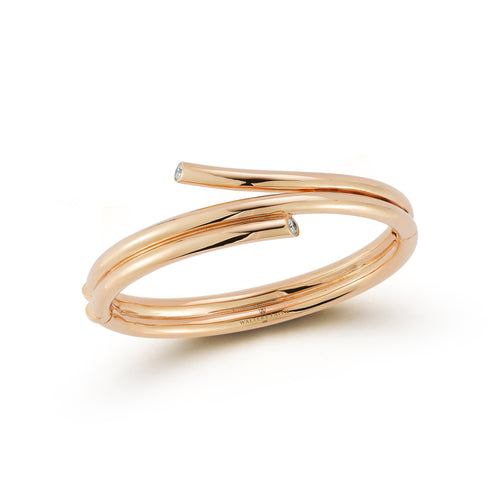 Thoby Gold & Diamond Double Spiral Bracelet