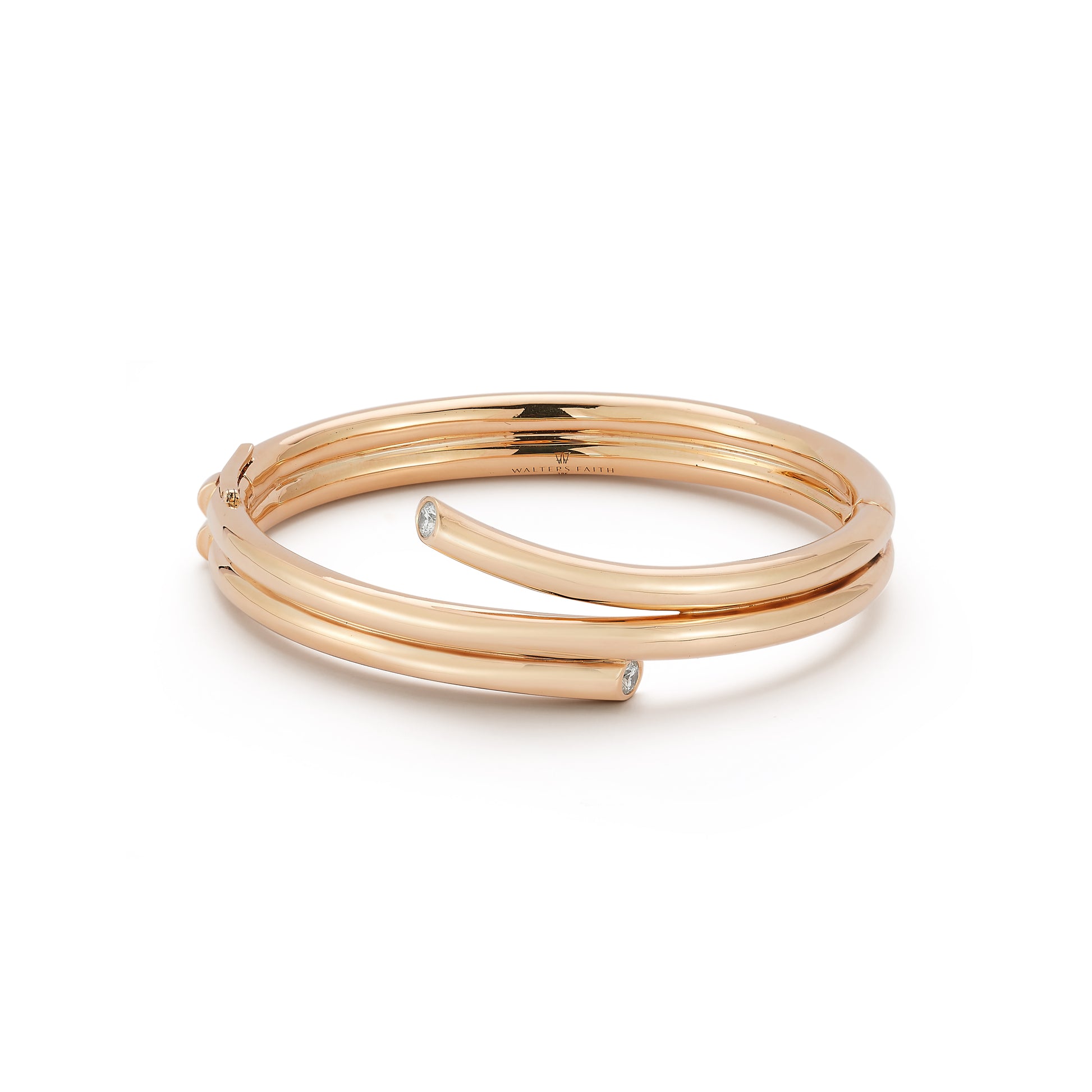 Thoby Gold & Diamond Double Spiral Bracelet
