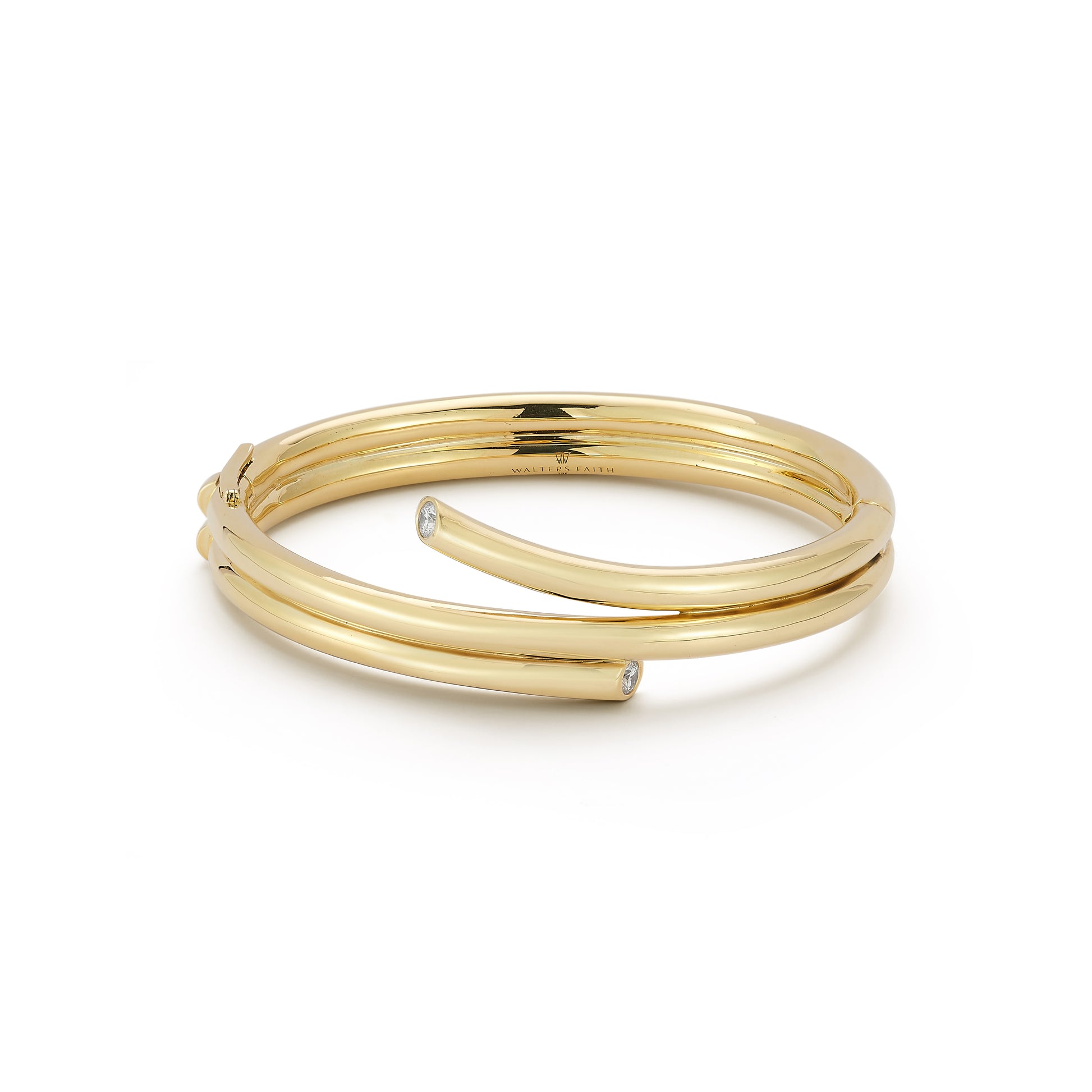 Thoby Gold & Diamond Double Spiral Bracelet