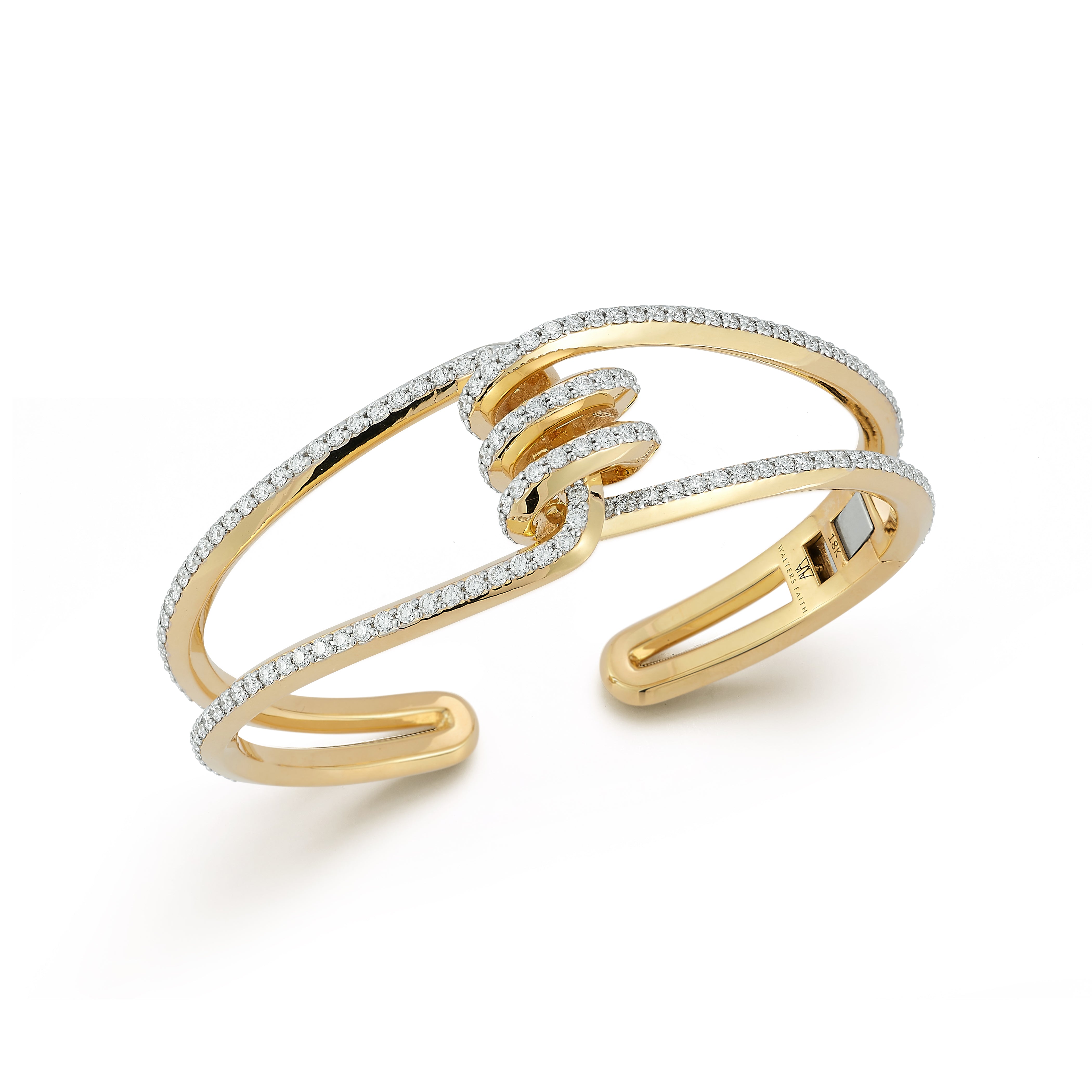 Huxley Gold & Diamond Coil Cuff Bracelet