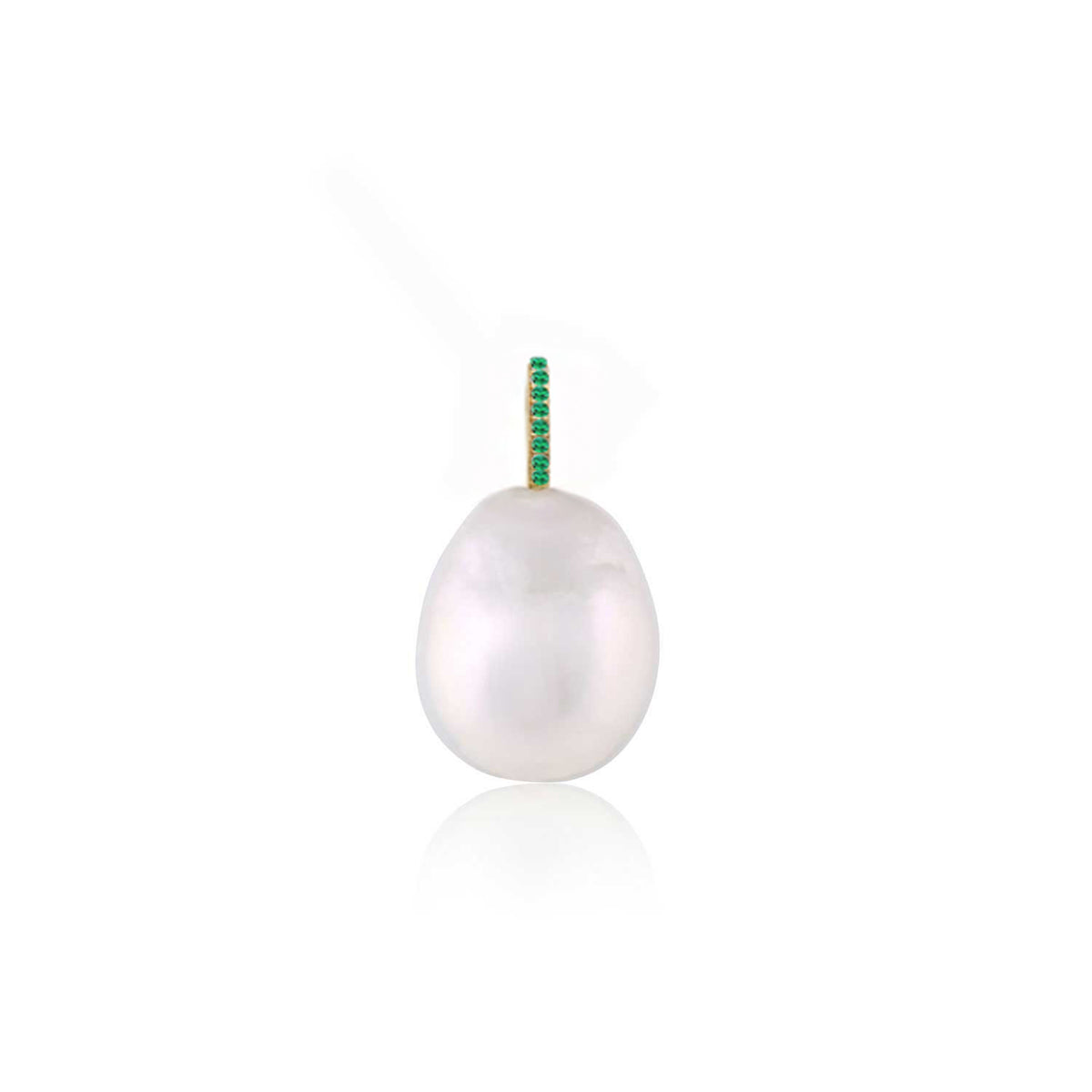Baroque Pearl & Emerald Charm