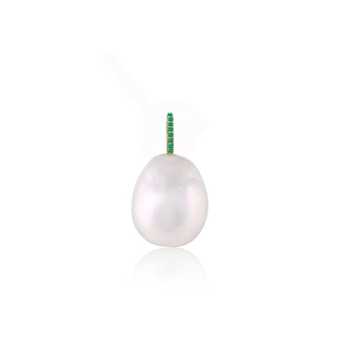 Baroque Pearl & Emerald Charm