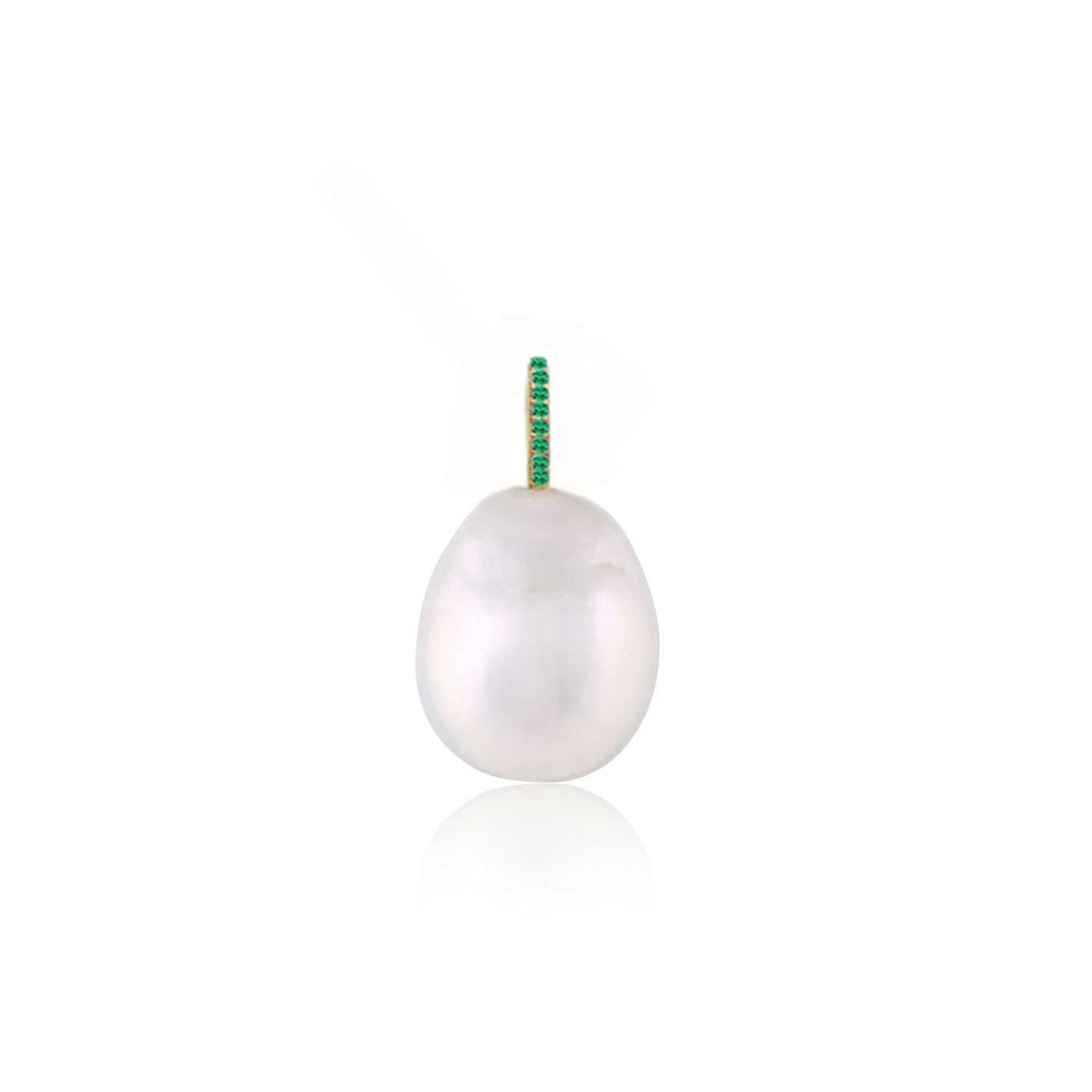 Baroque Pearl & Emerald Charm